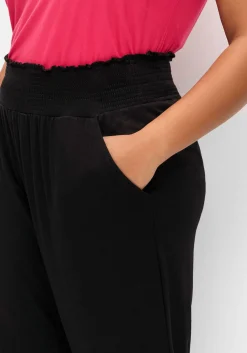 Jerseyhose mit Smokbund und Gummibündchen