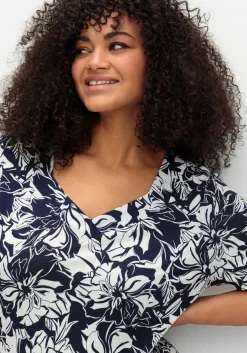 Jerseykleid in A-Linie, mit Blumenprint