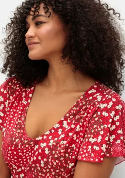 Jerseykleid in Midilänge, mit Blumenprint