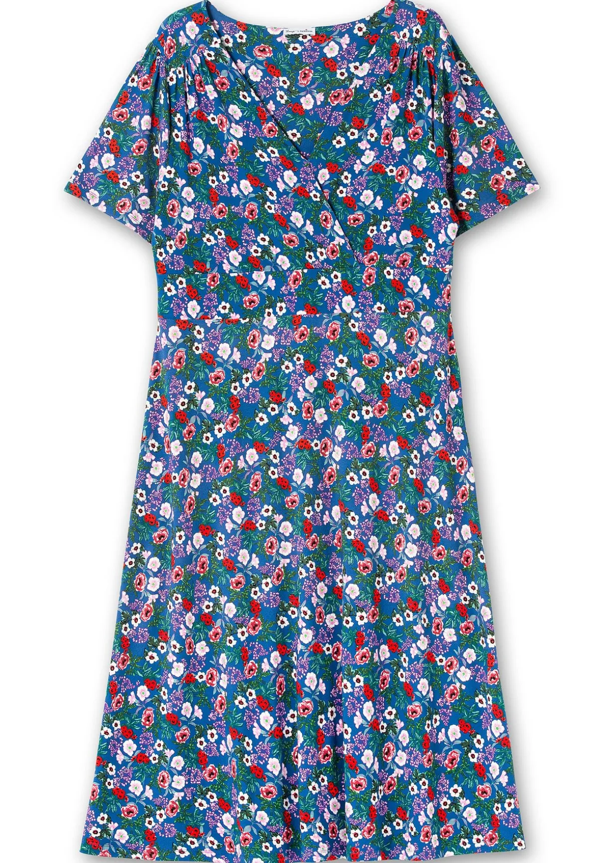 Jerseykleid in Wickeloptik, mit floralem Druck