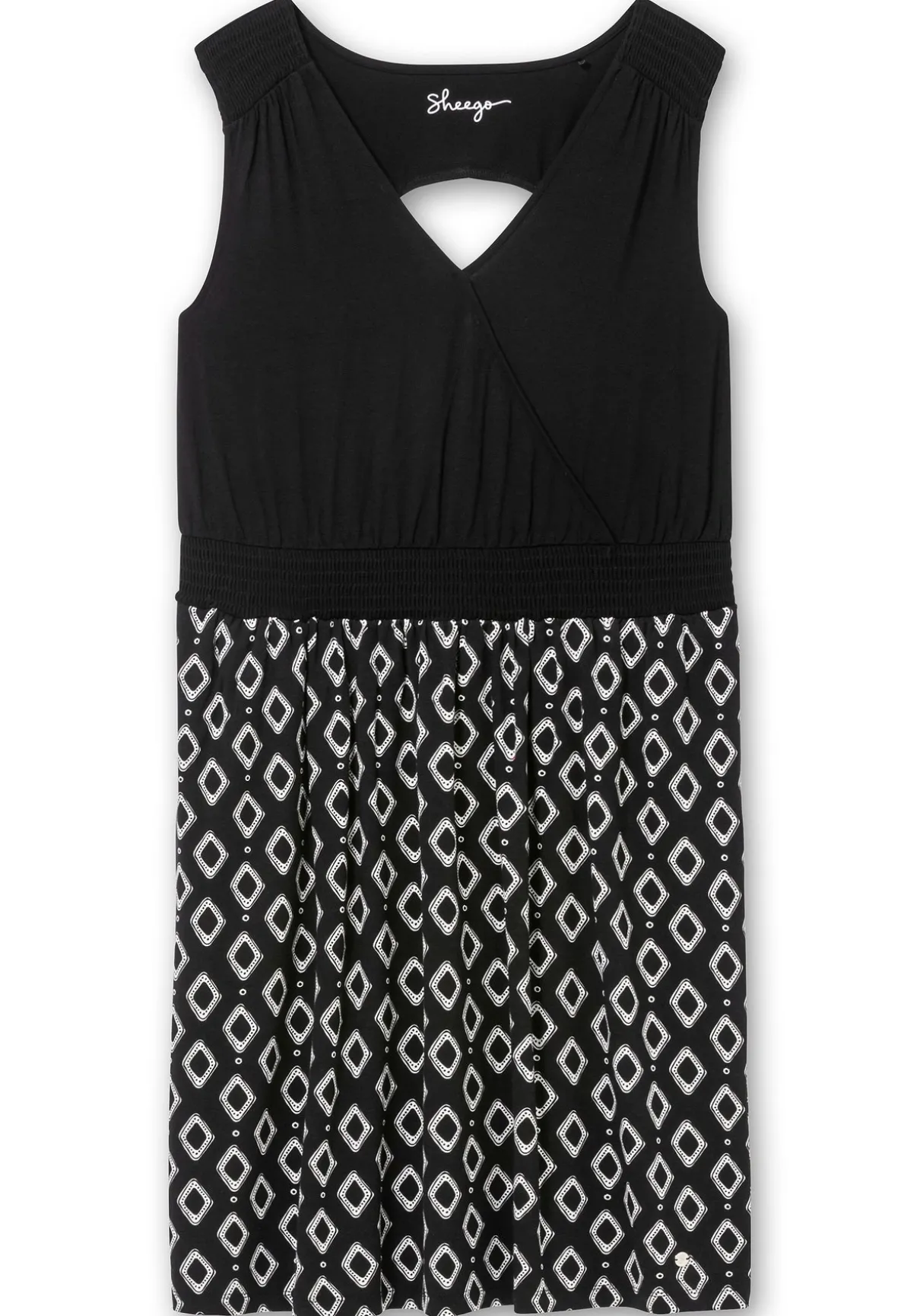 Jerseykleid in Wickeloptik, mit V-Cut hinten