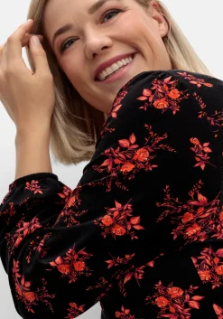 Jerseykleid mit floralem Alloverdruck