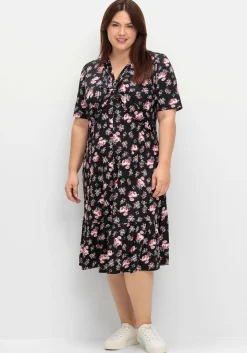 Jerseykleid mit geknotetem Ausschnitt