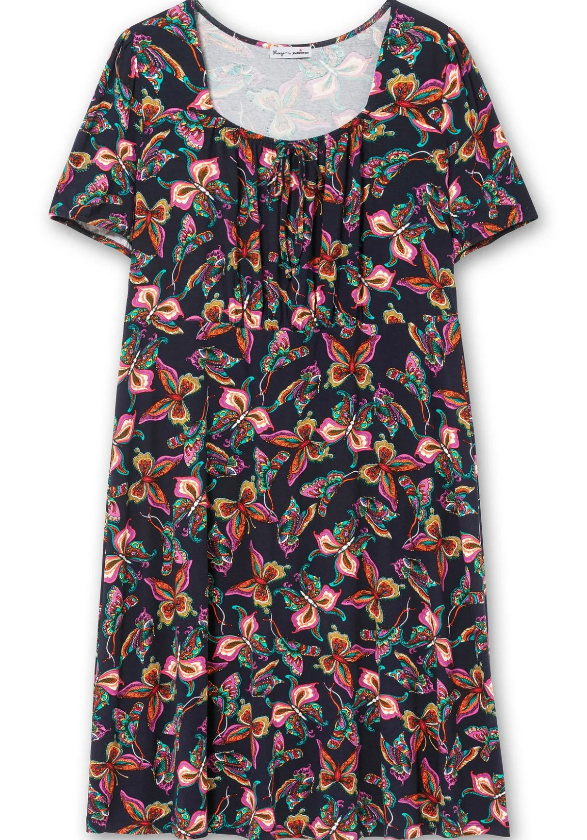 Jerseykleid mit Karree-Ausschnitt und Alloverprint