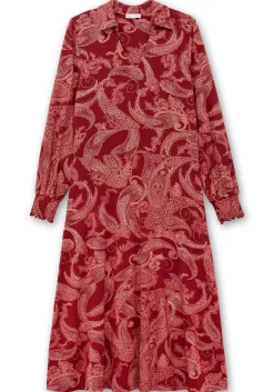 Jerseykleid mit Paisleydruck und Blusenkragen