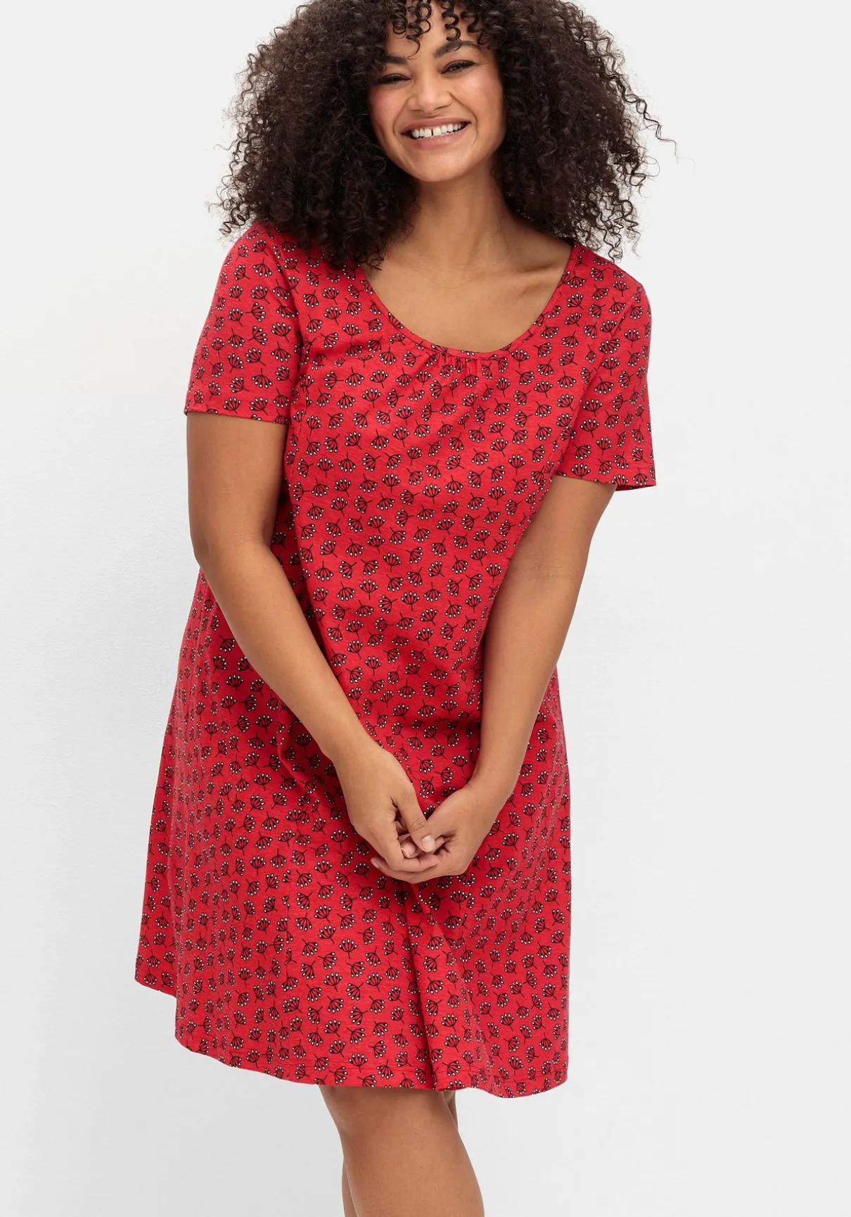 Jerseykleid mit schwingendem Rockteil