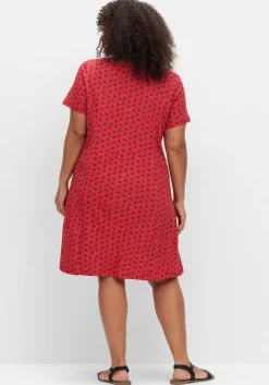 Jerseykleid mit schwingendem Rockteil