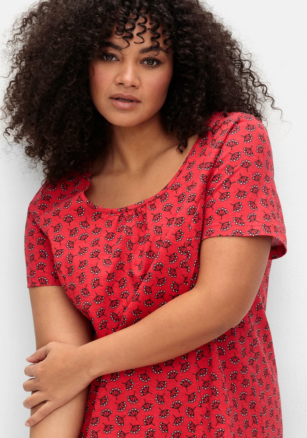 Jerseykleid mit schwingendem Rockteil