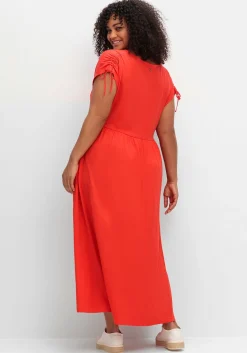 Jerseykleid mit Tunnelzug am Ärmel