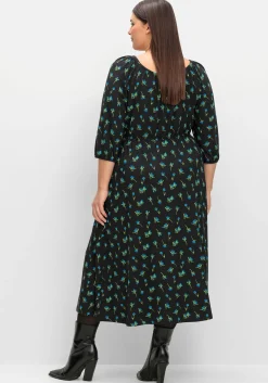 Jerseykleid mit variablem Carmen-Ausschnitt