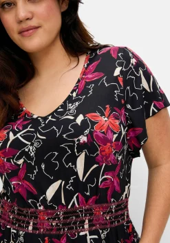 Jerseykleid mit Zierbändern im Rücken