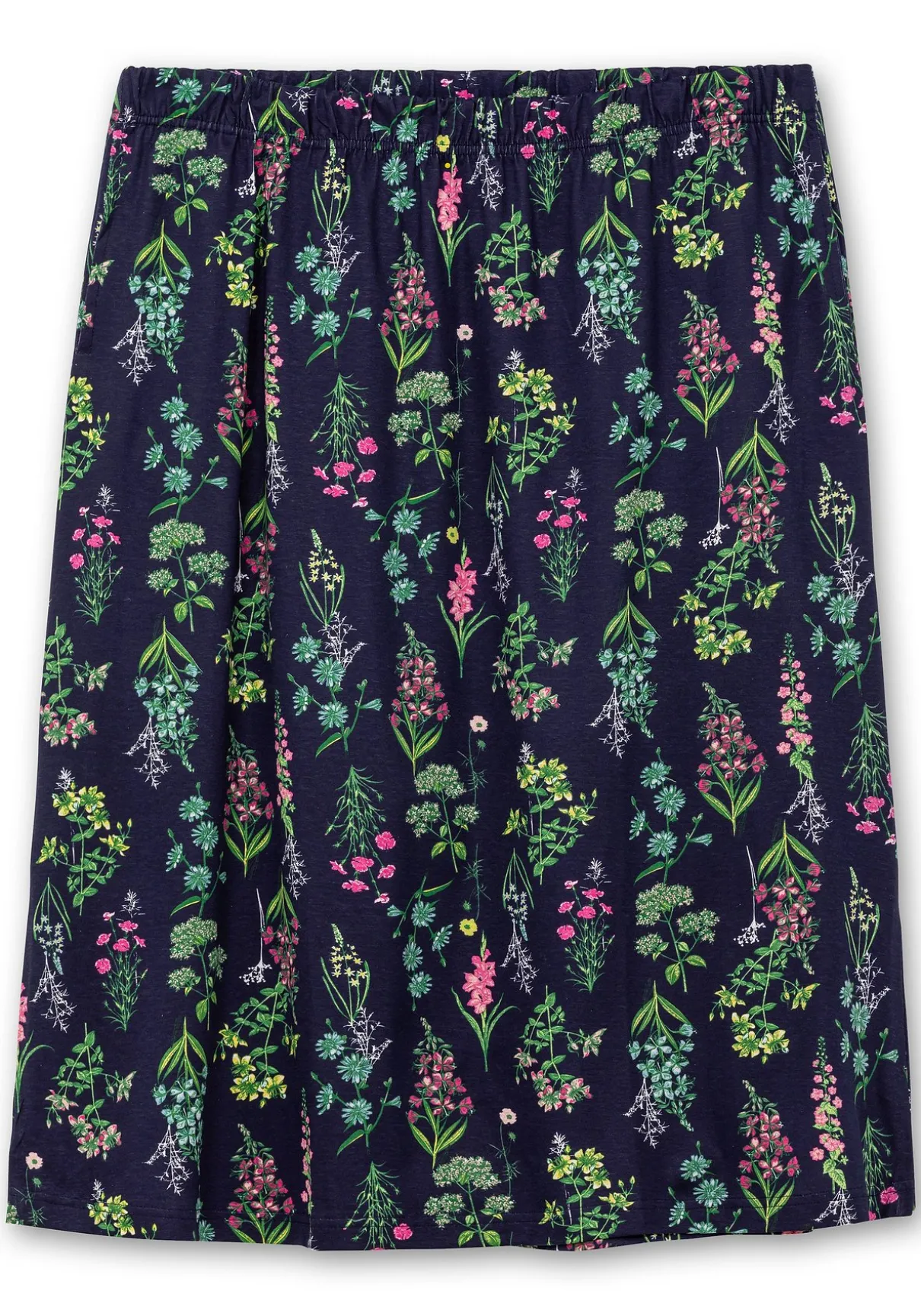 Jerseyrock in Midilänge, mit Blumenprint