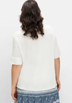 Jerseyshirt mit abgerundetem Saum