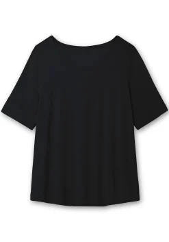 Jerseyshirt mit abgerundetem Saum