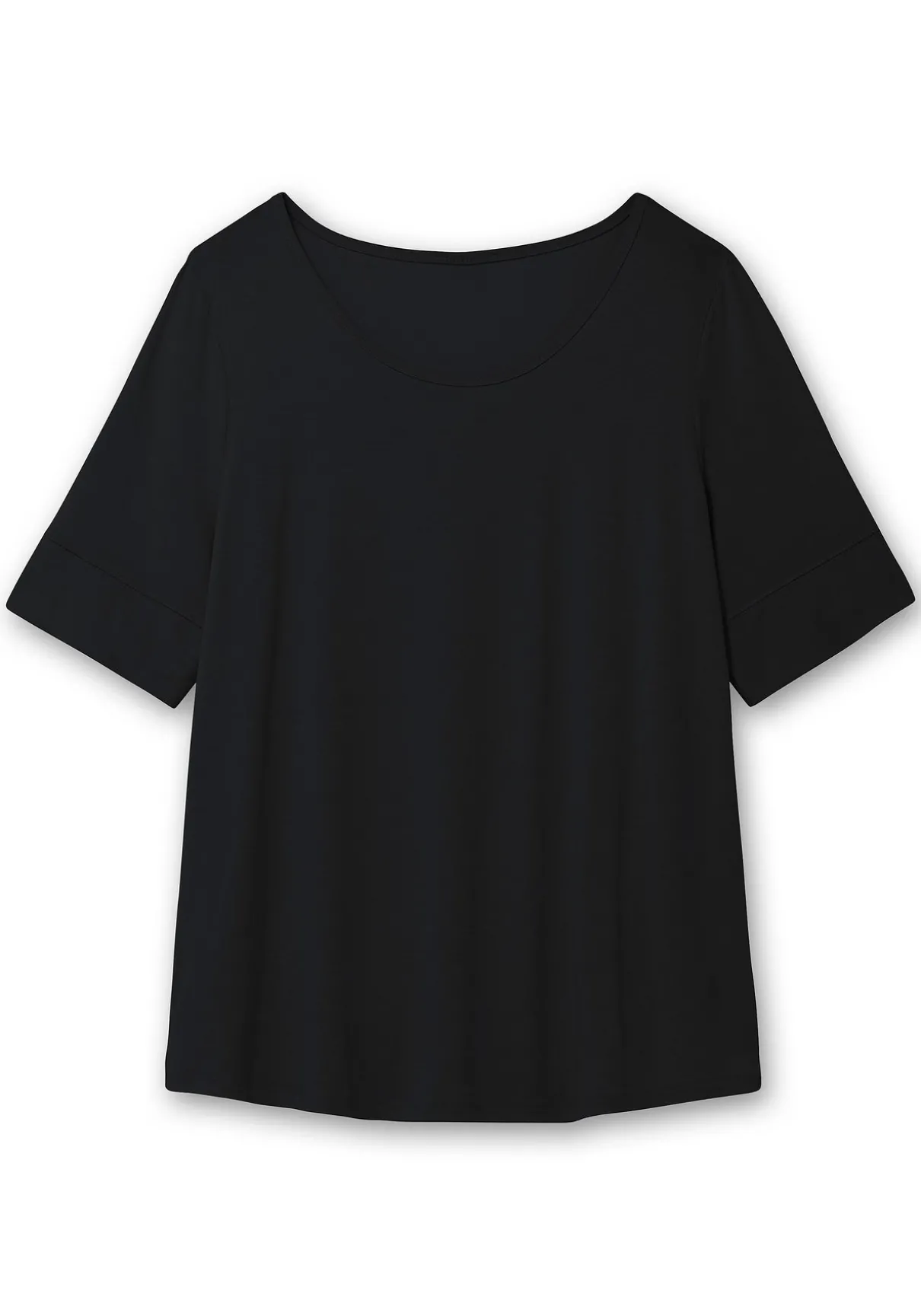 Jerseyshirt mit abgerundetem Saum