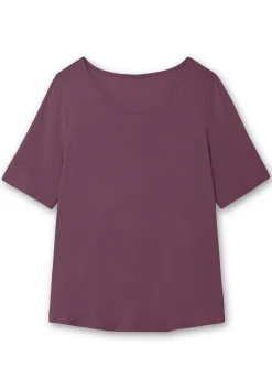 Jerseyshirt mit abgerundetem Saum