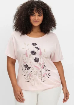 Jerseyshirt mit Blumen-Frontprint