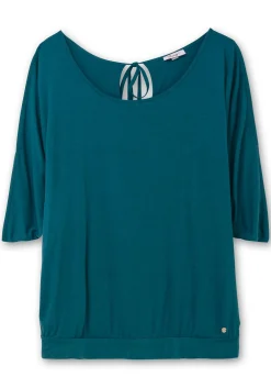 Jerseyshirt mit geschlitzten Fledermausärmeln