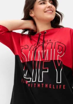 Jerseyshirt mit Stehkragen und Wordingprint