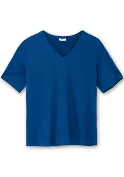 Jerseyshirt mit V-Ausschnitt, leicht tailliert