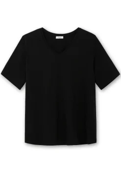 Jerseyshirt mit V-Ausschnitt, leicht tailliert