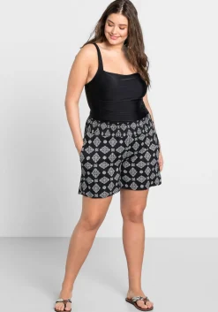 Jerseyshorts mit Smokbund und zwei Taschen