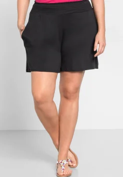 Jerseyshorts mit Smokbund und zwei Taschen