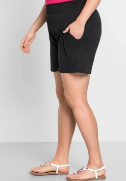 Jerseyshorts mit Smokbund und zwei Taschen