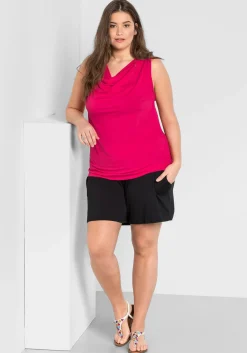 Jerseyshorts mit Smokbund und zwei Taschen