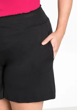 Jerseyshorts mit Smokbund und zwei Taschen