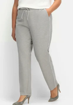 Joggpants in Struktur-Optik, mit Galonstreifen