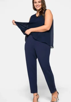 Jumpsuit im Lagenlook mit Chiffon-Oberteil