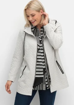 Kapuzenjacke in gesteppter Jacquard-Qualität