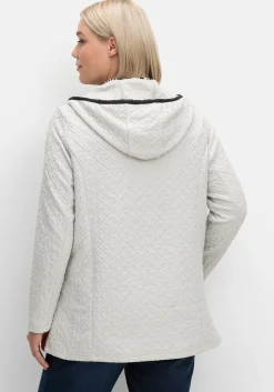 Kapuzenjacke in gesteppter Jacquard-Qualität