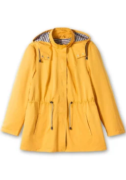 Kapuzenjacke mit Kontrastfutter und Taillen-Tunnelzug