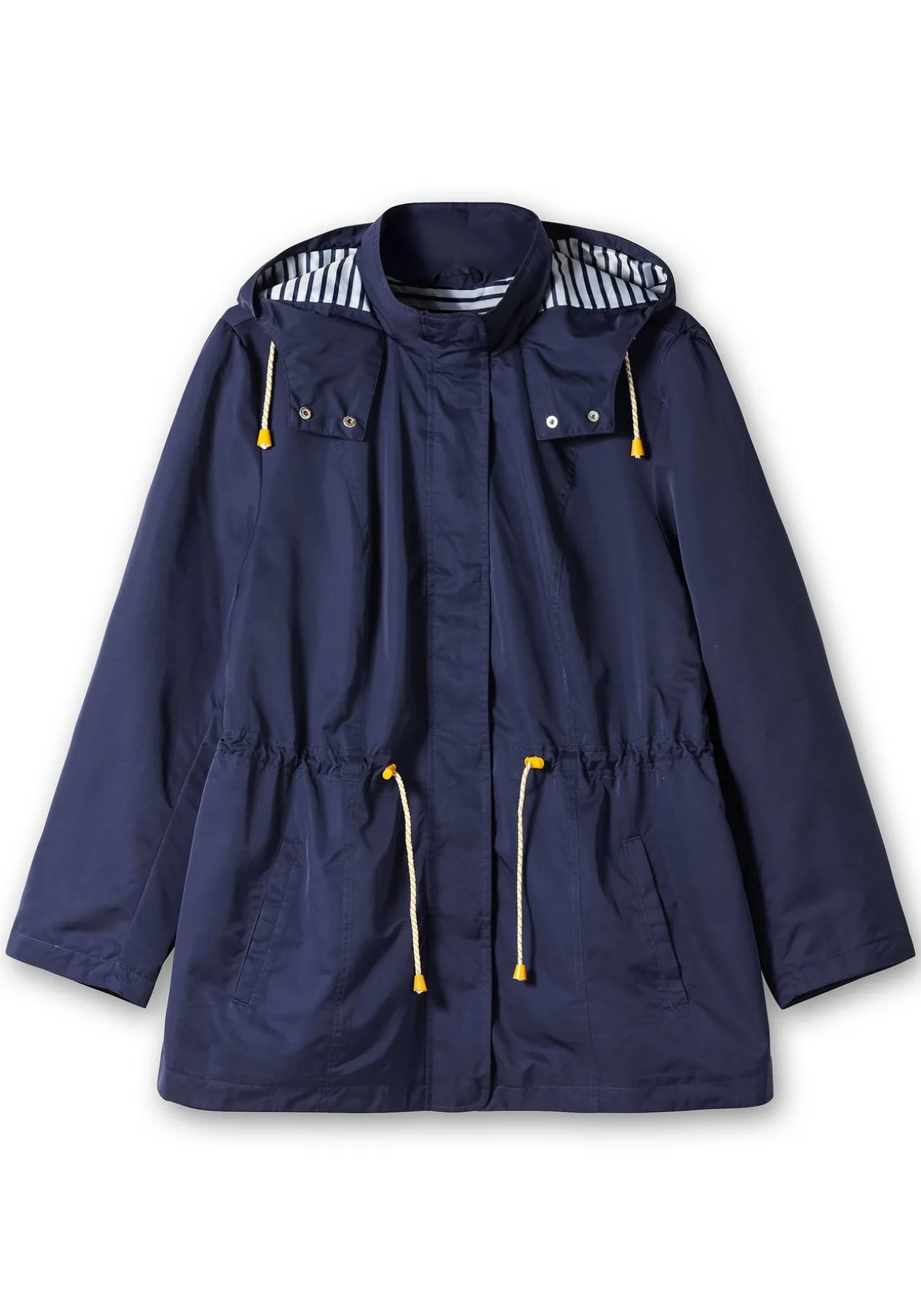 Kapuzenjacke mit Kontrastfutter und Taillen-Tunnelzug