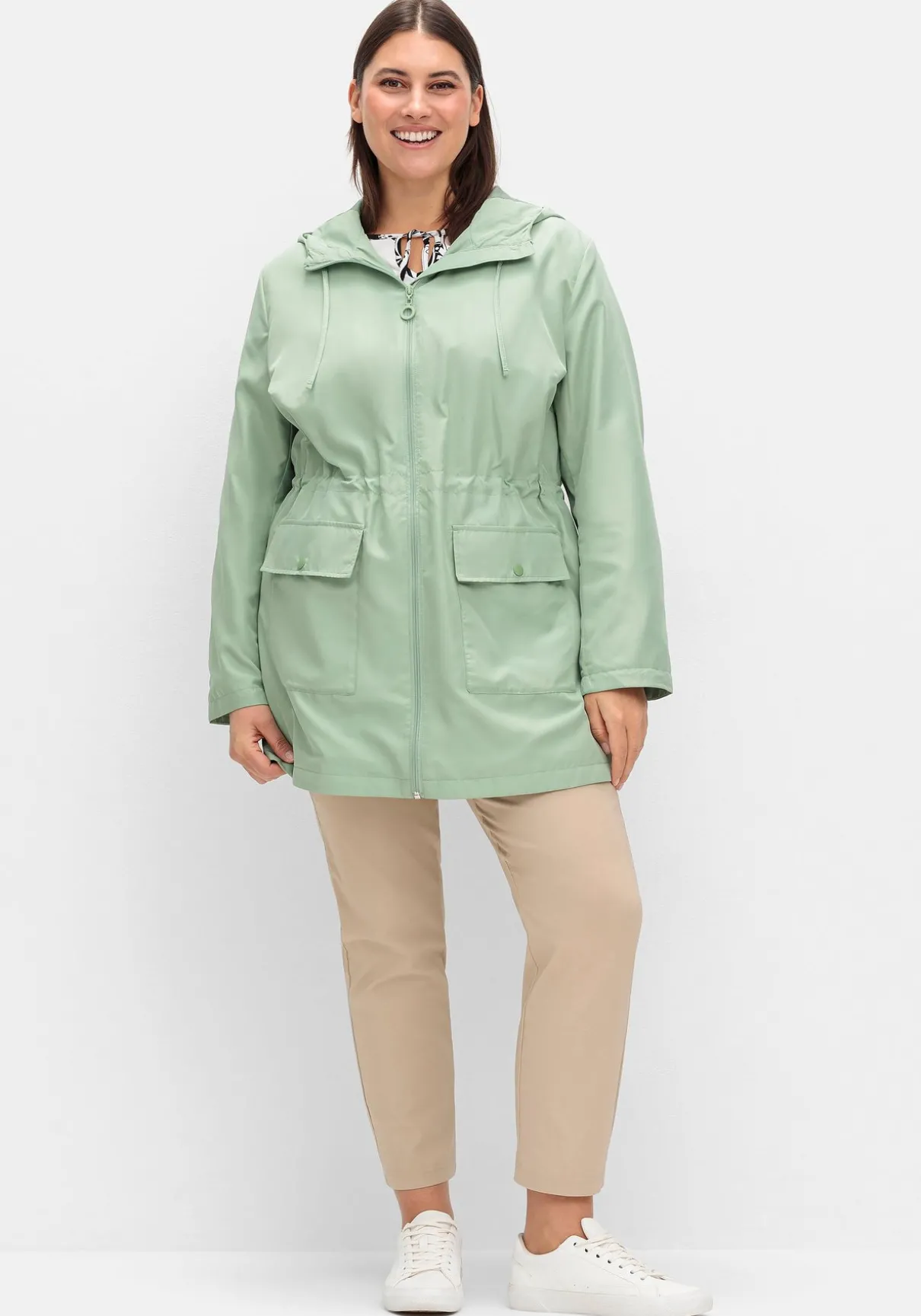 Kapuzenjacke mit Reißverschluss und Tunnelzug