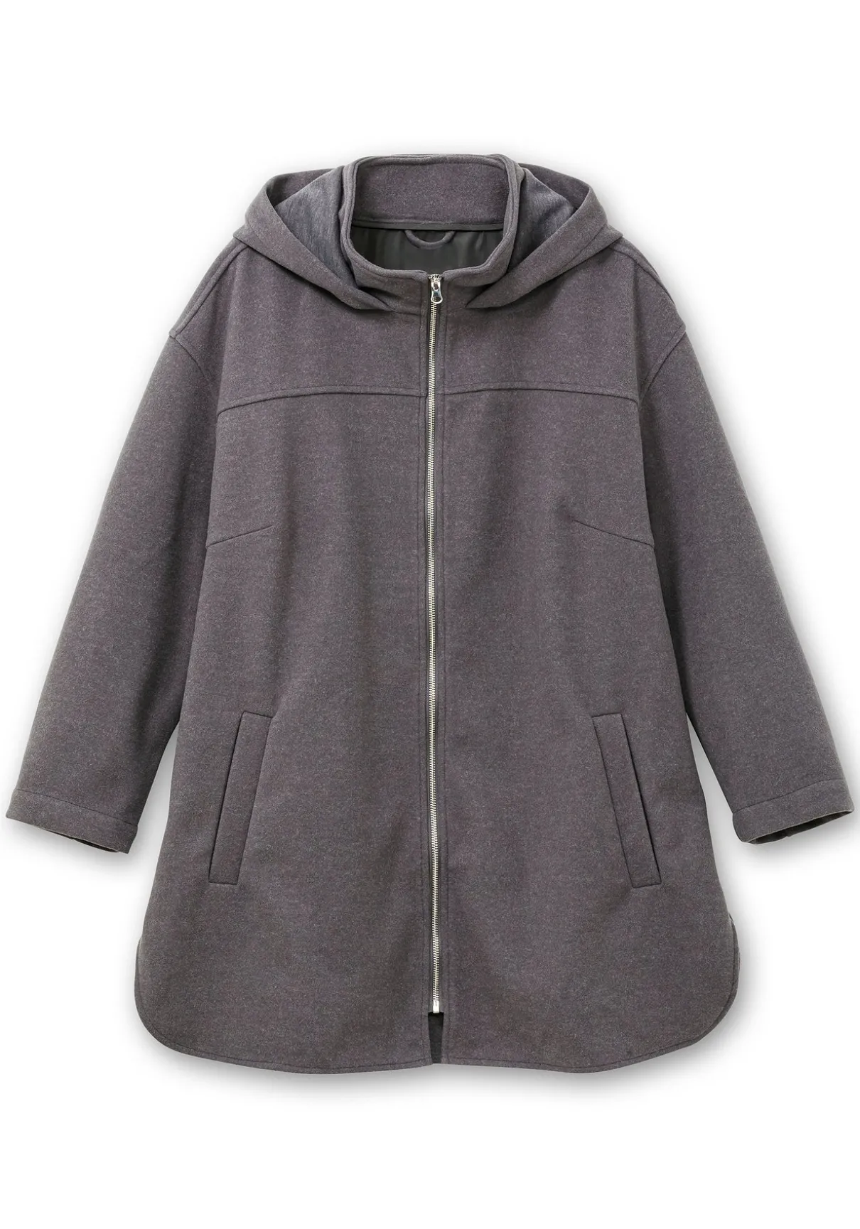 Kapuzenjacke mit Stehkragen und Reißverschluss