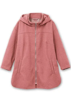 Kapuzenjacke mit Stehkragen und Reißverschluss