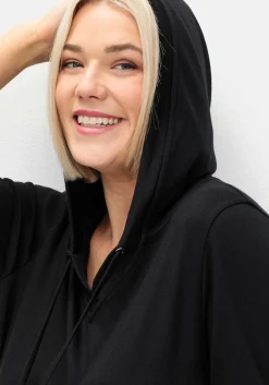 Kapuzenkleid mit Vokuhila-Saum, aus Interlock