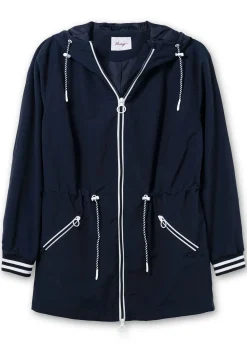 Kapuzenparka mit Kontrastdetails und Taillen-Tunnelzug