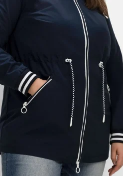 Kapuzenparka mit Kontrastdetails und Taillen-Tunnelzug