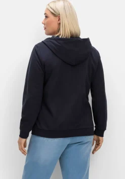 Kapuzensweatjacke mit Print und Kängurutasche