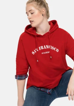 Kapuzensweatshirt mit Frontdruck, in A-Linie