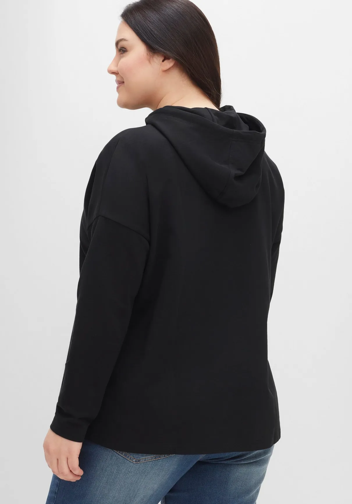 Kapuzensweatshirt mit Frontdruck, in A-Linie