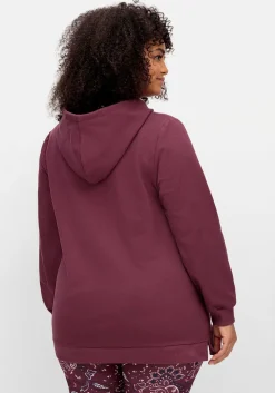 Kapuzensweatshirt mit Knopfleiste und Kängurutaschen