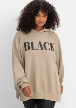 Kapuzensweatshirt mit Wordingprint vorn und hinten