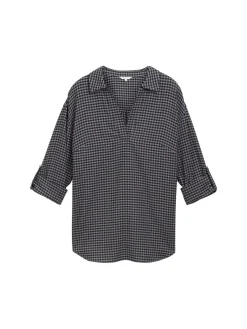 Karierte Flanell-Tunika mit Hemdkragen