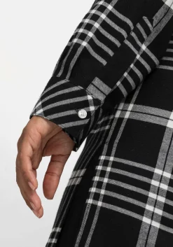 Karierte Hemdbluse in Longform