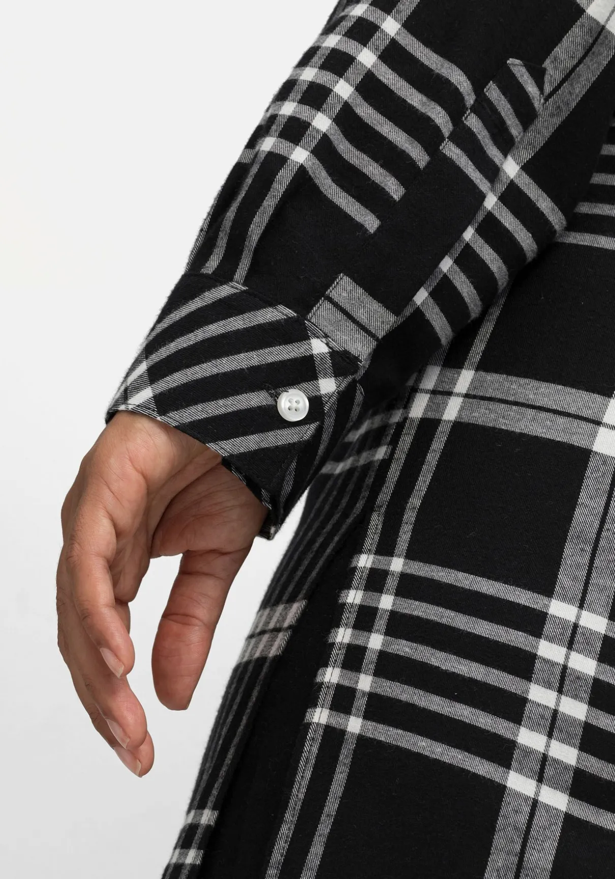 Karierte Hemdbluse in Longform
